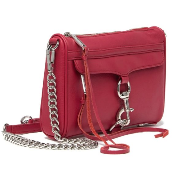 NWT Rebecca Minkoff Mini M.A.C. Red Leather Crossbody Bag BRAND NEW WITH TAG - Picture 2 of 7